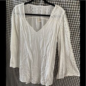 NWT white ONeill 100% cotton tunic top lace small